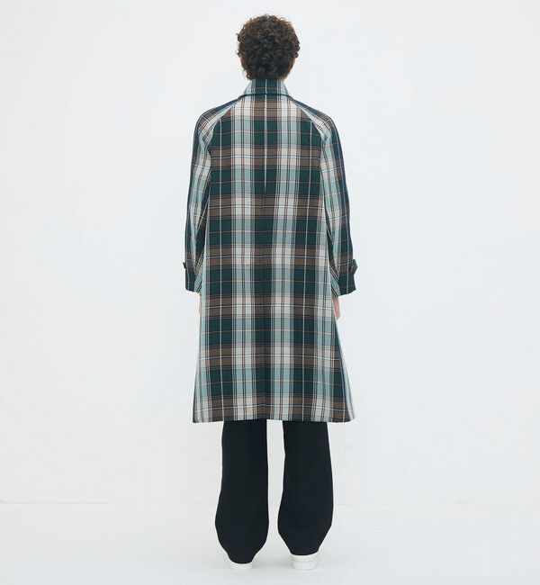 CABaN「ポリエステル ビッグチェックジャカード ステンカラーコート」|ステンカラーコート|
