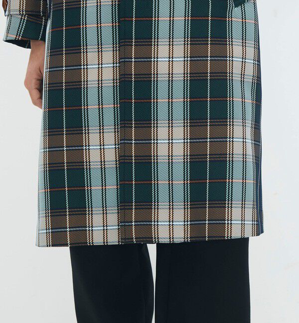 CABaN「ポリエステル ビッグチェックジャカード ステンカラーコート」|ステンカラーコート|