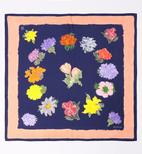 TOMORROWLAND GOODS「Atelier TOMORROWLAND PAINT FLOWER シルクスカーフ」|バンダナ・スカーフ|
