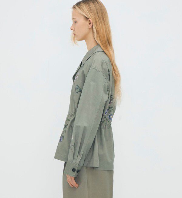 CABaN「コットンツイル フラワープリントブルゾン」|テーラードジャケット|