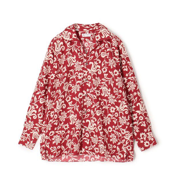 TOMORROWLAND BUYING WEAR「ERRICO FORMICOLA セルロースプリント オープンカラー ロングスリーブシャツ」|シャツ・ブラウス|38 レッド系