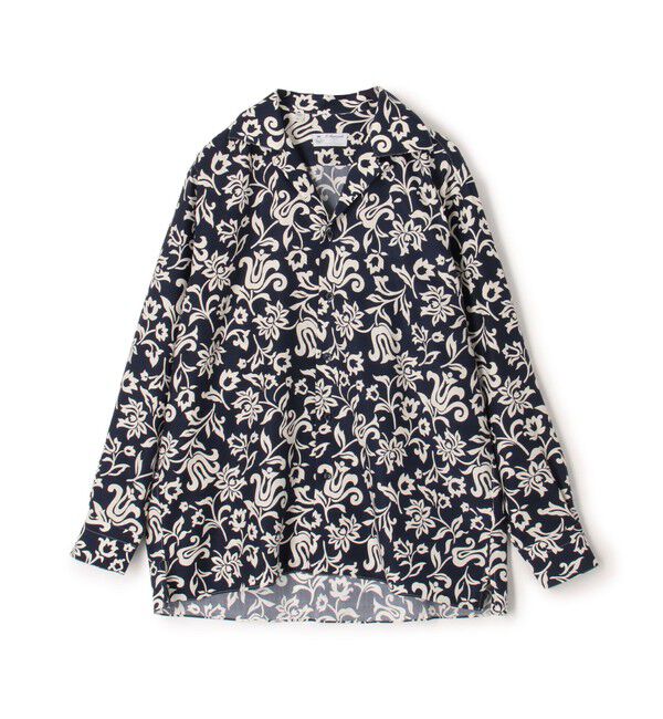TOMORROWLAND BUYING WEAR「ERRICO FORMICOLA セルロースプリント オープンカラー ロングスリーブシャツ」|シャツ・ブラウス|66 ネイビー系
