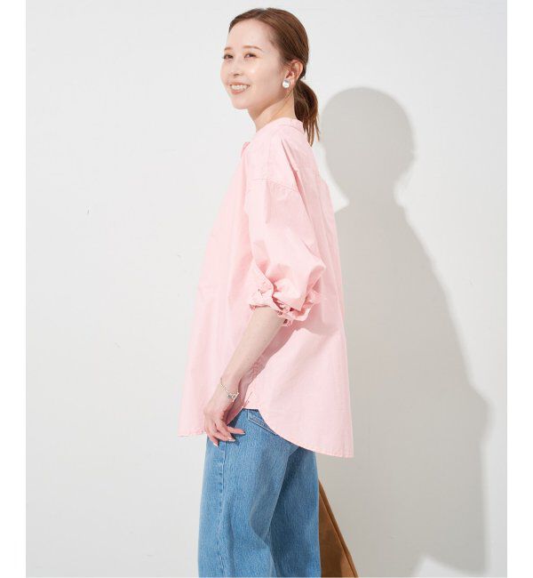 SLOBE IENA「《追加》ROYAL NAVY/ロイヤルネイビー SLOBE別注 バンドカラーシャツ」|シャツ・ブラウス|