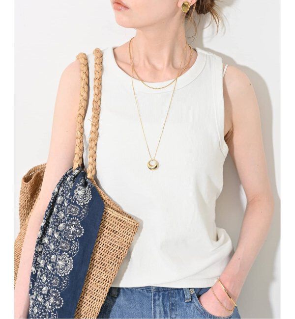 SLOBE IENA「《追加》コットンテレコアメスリ」|タンクトップ|ホワイト