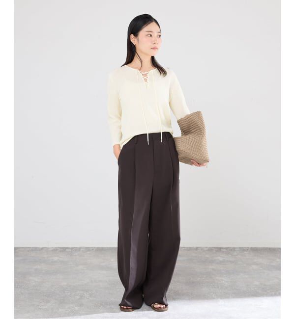 IENA「レースアップ プルオーバー」|ニット・セーター|