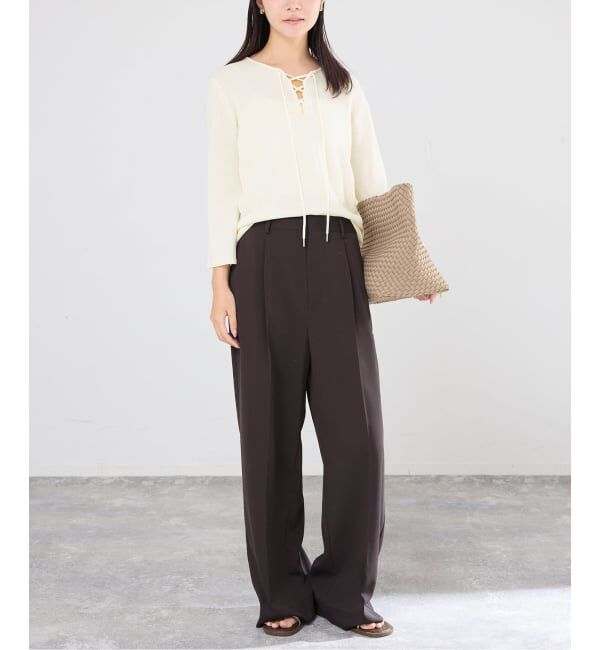 IENA「レースアップ プルオーバー」|ニット・セーター|