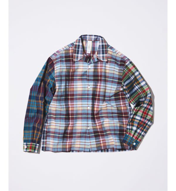 JOURNAL STANDARD「《予約》Niche. / ニッチ 別注 マドラスチェック オープンカラー シャツ」|シャツ・ブラウス|ネイビー