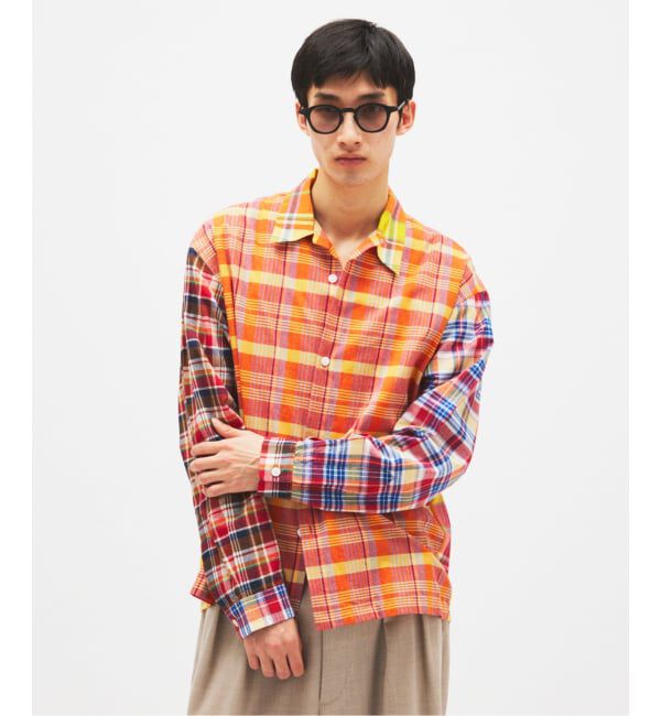 JOURNAL STANDARD「《予約》Niche. / ニッチ 別注 マドラスチェック オープンカラー シャツ」|シャツ・ブラウス|