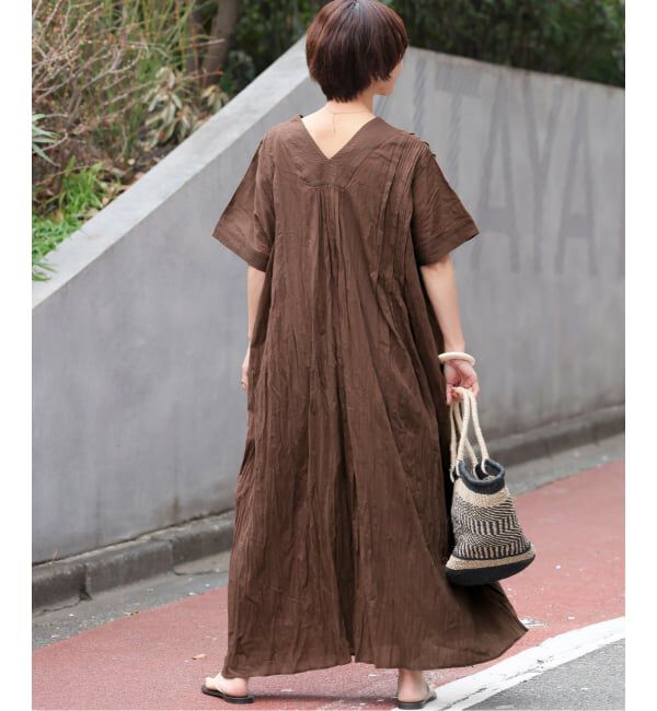 JOURNAL STANDARD relume「《追加予約 / 新色》コットンボイルクリンクルタックカフタンワンピース」|ワンピース|