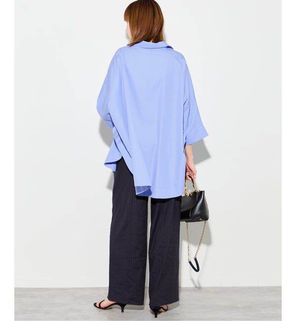 journal standard L'essage「《予約》ポプリンストライプ/無地ラウンドシャツ」|シャツ・ブラウス|