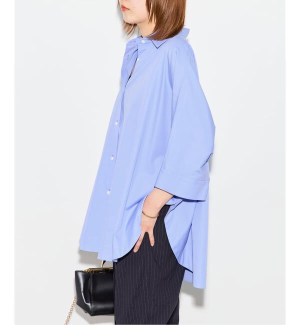 journal standard L'essage「《予約》ポプリンストライプ/無地ラウンドシャツ」|シャツ・ブラウス|