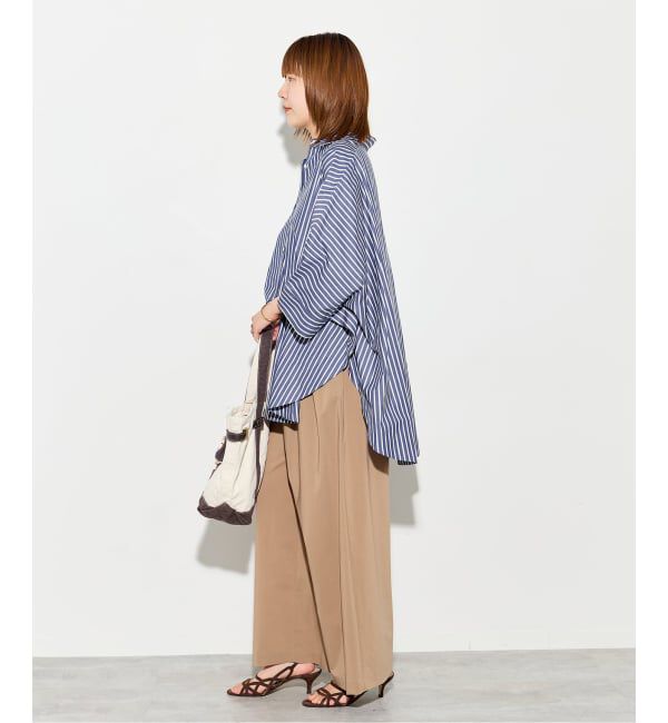 journal standard L'essage「《予約》ポプリンストライプ/無地ラウンドシャツ」|シャツ・ブラウス|