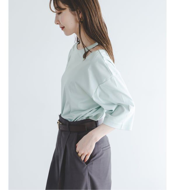 NOBLE「Room no.8/ルームエイト スムースコットンネックオープントップス」|Tシャツ・カットソー|