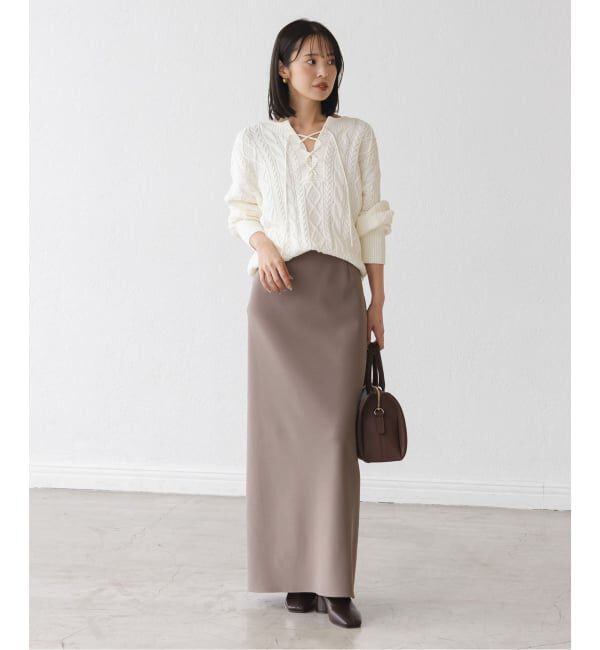 NOBLE「《追加》【洗える】コンフォートジャージーライクタイトスカート8」|スカート|