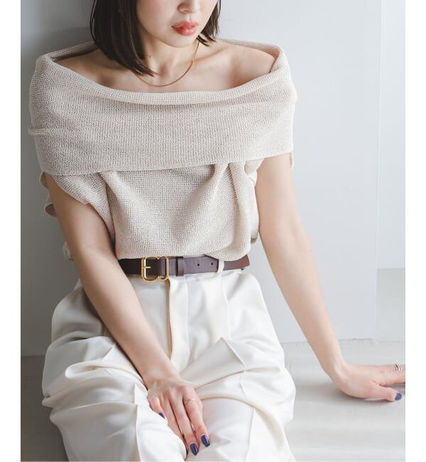 NOBLE「《予約》ニュアンスオフショルプルオーバー」|ニット・セーター|