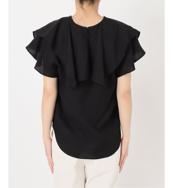 NOBLE「《WEB限定追加予約》ファジーリネンスクエアケープブラウス」|シャツ・ブラウス|