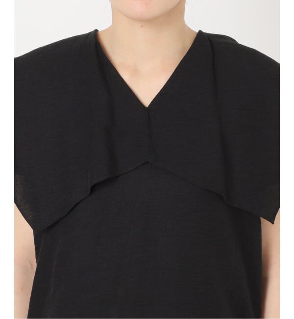 NOBLE「《WEB限定追加予約》ファジーリネンスクエアケープブラウス」|シャツ・ブラウス|