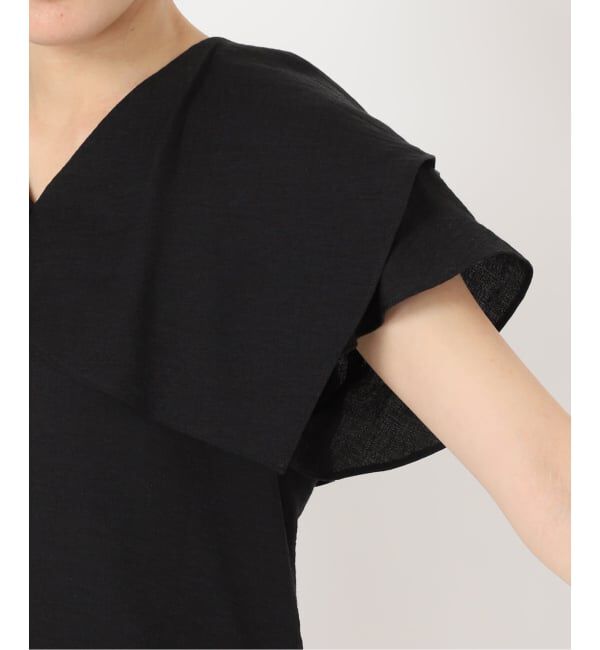 NOBLE「《WEB限定追加予約》ファジーリネンスクエアケープブラウス」|シャツ・ブラウス|