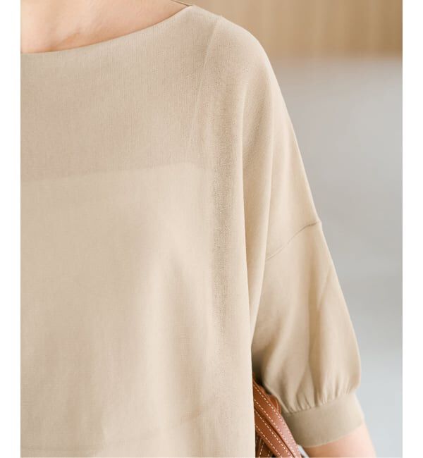 Spick and Span「《接触冷感 / 予約》ICE FINE 5分袖ボートネックニット」|ニット・セーター|