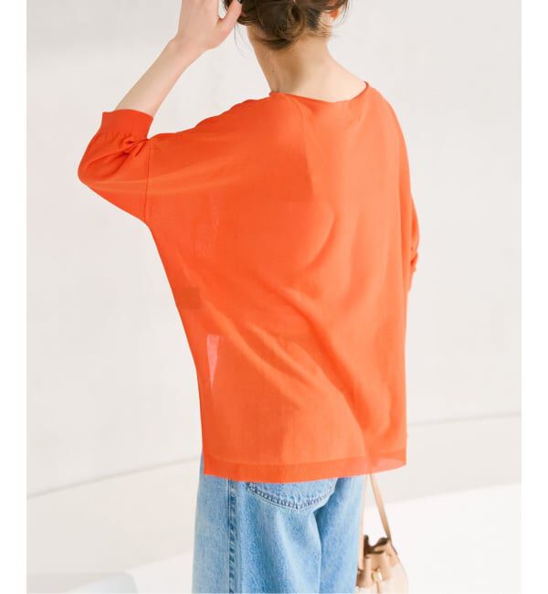 Spick and Span「《接触冷感 / 予約》ICE FINE 5分袖ボートネックニット」|ニット・セーター|