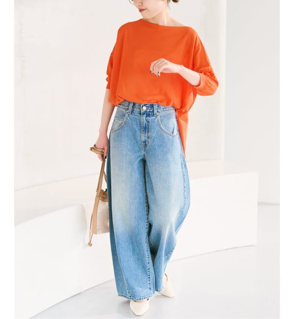 Spick and Span「《接触冷感 / 予約》ICE FINE 5分袖ボートネックニット」|ニット・セーター|