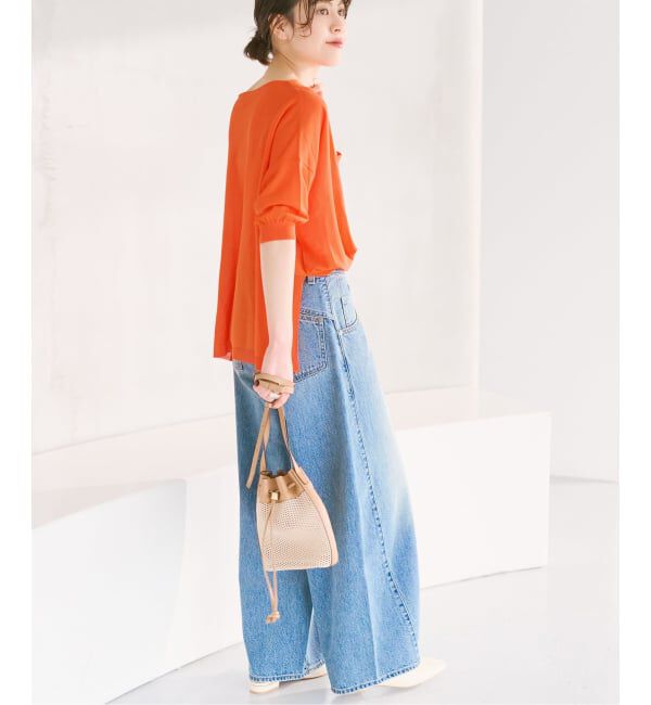 Spick and Span「《接触冷感 / 予約》ICE FINE 5分袖ボートネックニット」|ニット・セーター|