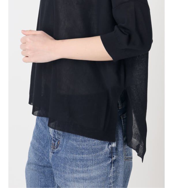 Spick and Span「《接触冷感 / 予約》ICE FINE 5分袖ボートネックニット」|ニット・セーター|