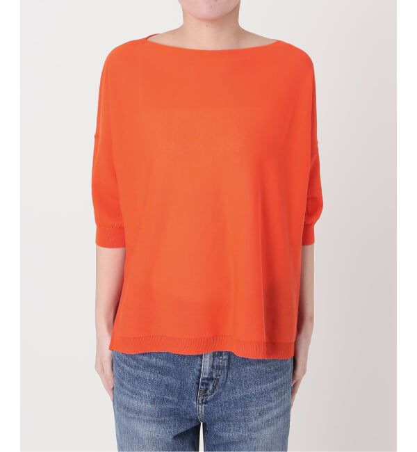 Spick and Span「《接触冷感 / 予約》ICE FINE 5分袖ボートネックニット」|ニット・セーター|