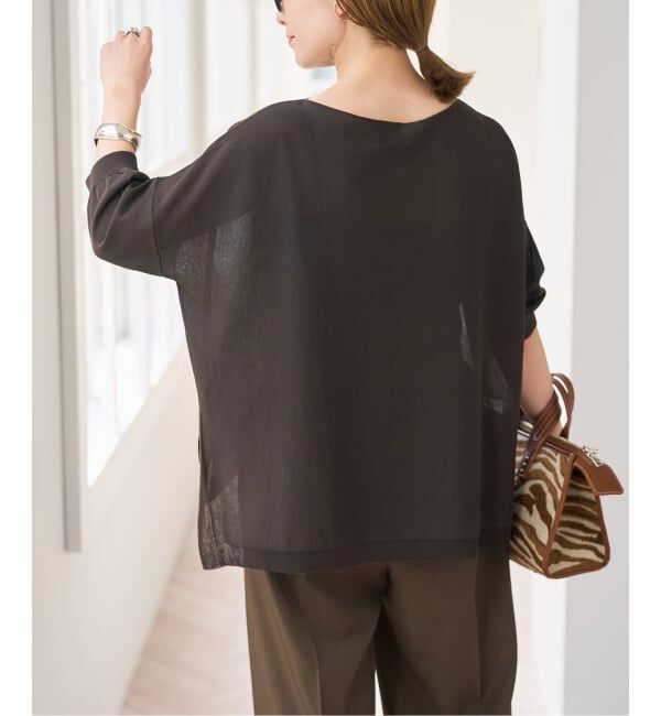 Spick and Span「《接触冷感 / 予約》ICE FINE 5分袖ボートネックニット」|ニット・セーター|