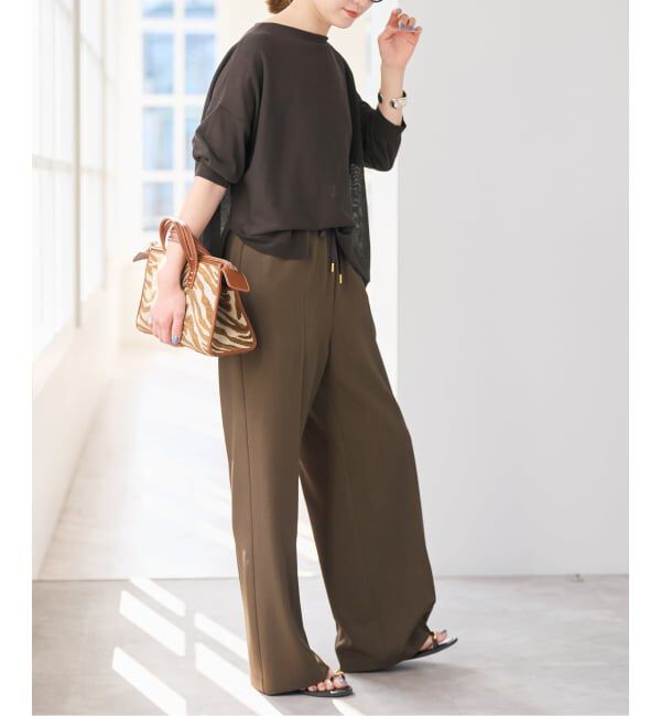 Spick and Span「《接触冷感 / 予約》ICE FINE 5分袖ボートネックニット」|ニット・セーター|