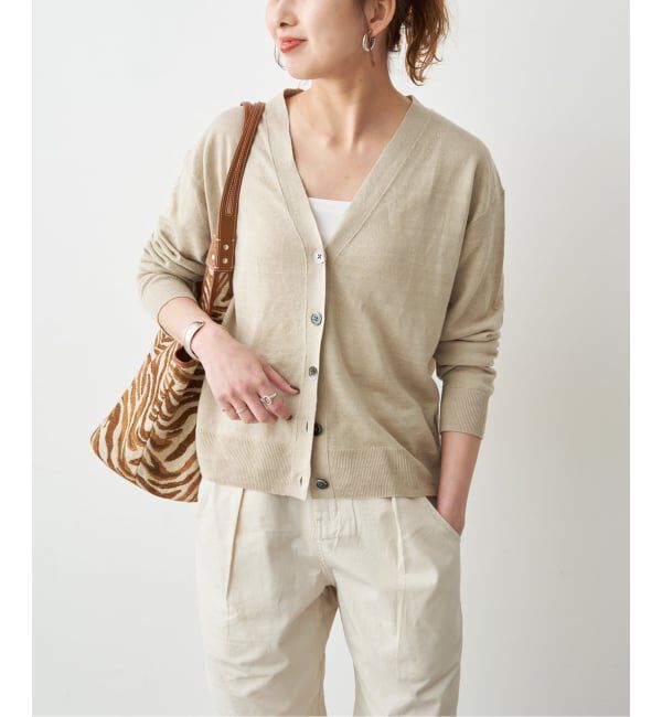 Spick and Span「《手洗い可 / 予約》リネン天竺カーディガン」|カーディガン|