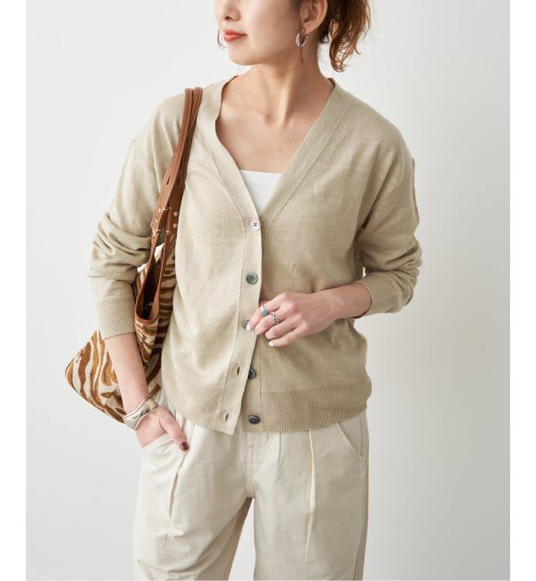 Spick and Span「《手洗い可 / 予約》リネン天竺カーディガン」|カーディガン|