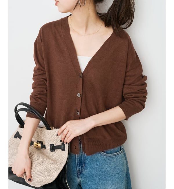 Spick and Span「《手洗い可 / 予約》リネン天竺カーディガン」|カーディガン|