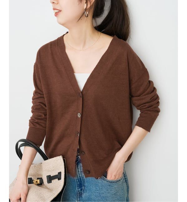 Spick and Span「《手洗い可 / 予約》リネン天竺カーディガン」|カーディガン|