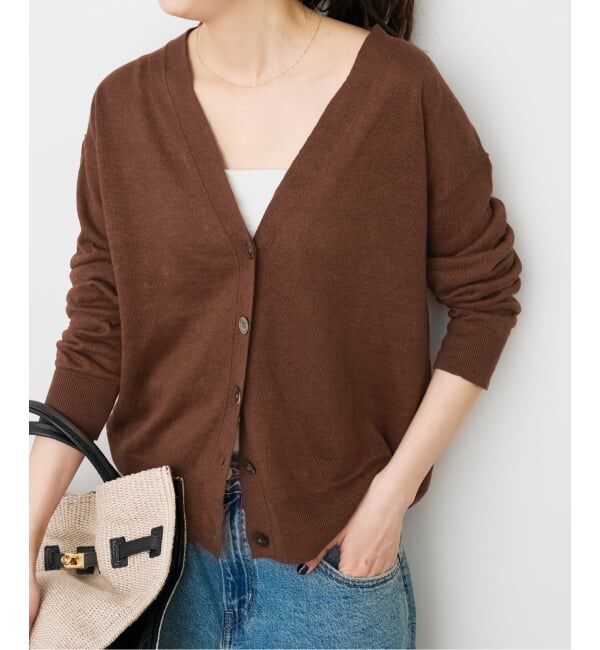 Spick and Span「《手洗い可 / 予約》リネン天竺カーディガン」|カーディガン|