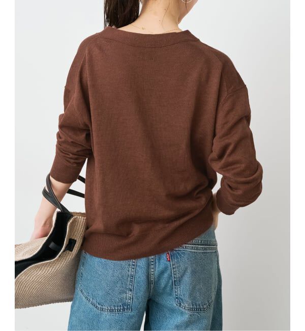 Spick and Span「《手洗い可 / 予約》リネン天竺カーディガン」|カーディガン|