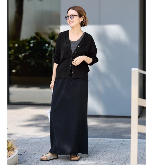 FRAMeWORK「≪予約≫シルク混綿麻シアーVネックカーディガン」|カーディガン|