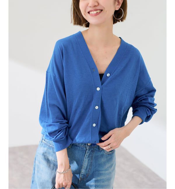 FRAMeWORK「≪予約≫シルク混綿麻シアーVネックカーディガン」|カーディガン|