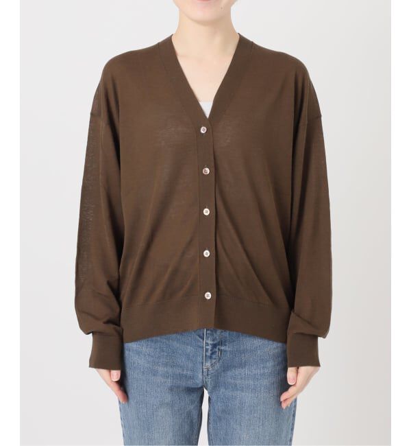 FRAMeWORK「≪予約≫シルク混綿麻シアーVネックカーディガン」|カーディガン|