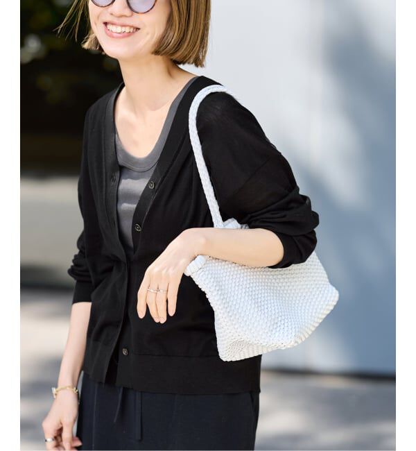 FRAMeWORK「≪予約≫シルク混綿麻シアーVネックカーディガン」|カーディガン|