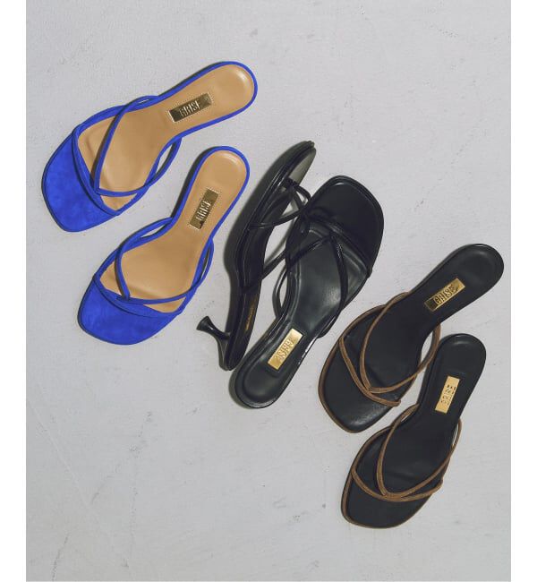 GRISE「《予約》GRISE4.5cmレザーナロートングミュールサンダル」|サンダル|