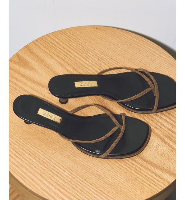 GRISE「《予約》GRISE4.5cmレザーナロートングミュールサンダル」|サンダル|