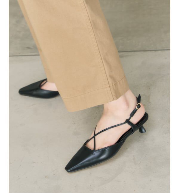  「《予約》3.5cmクロスコードスリングバック」|パンプス|ブラック A