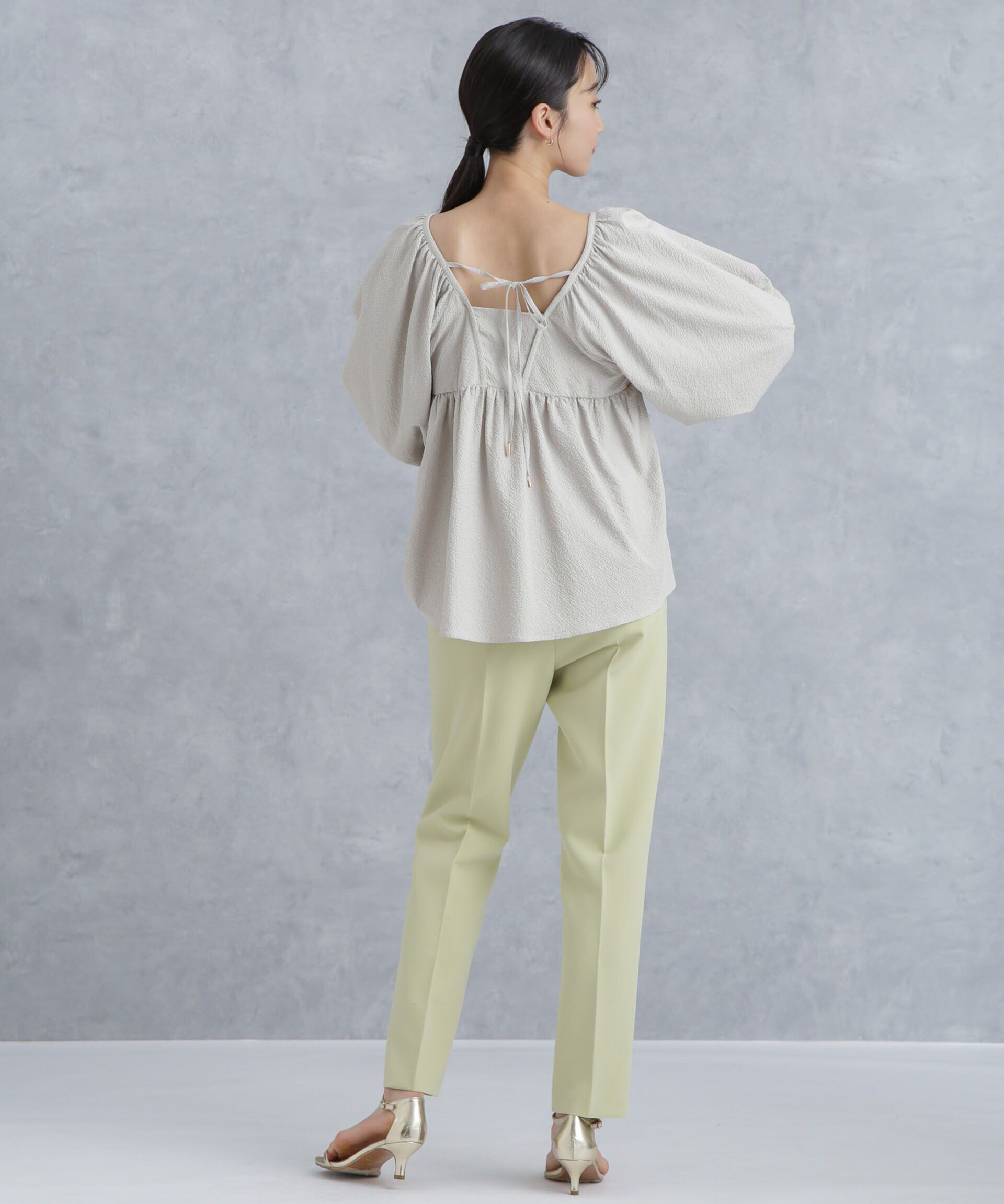 nano･universe「マイクロサッカーバックリボンブラウス」|シャツ・ブラウス|