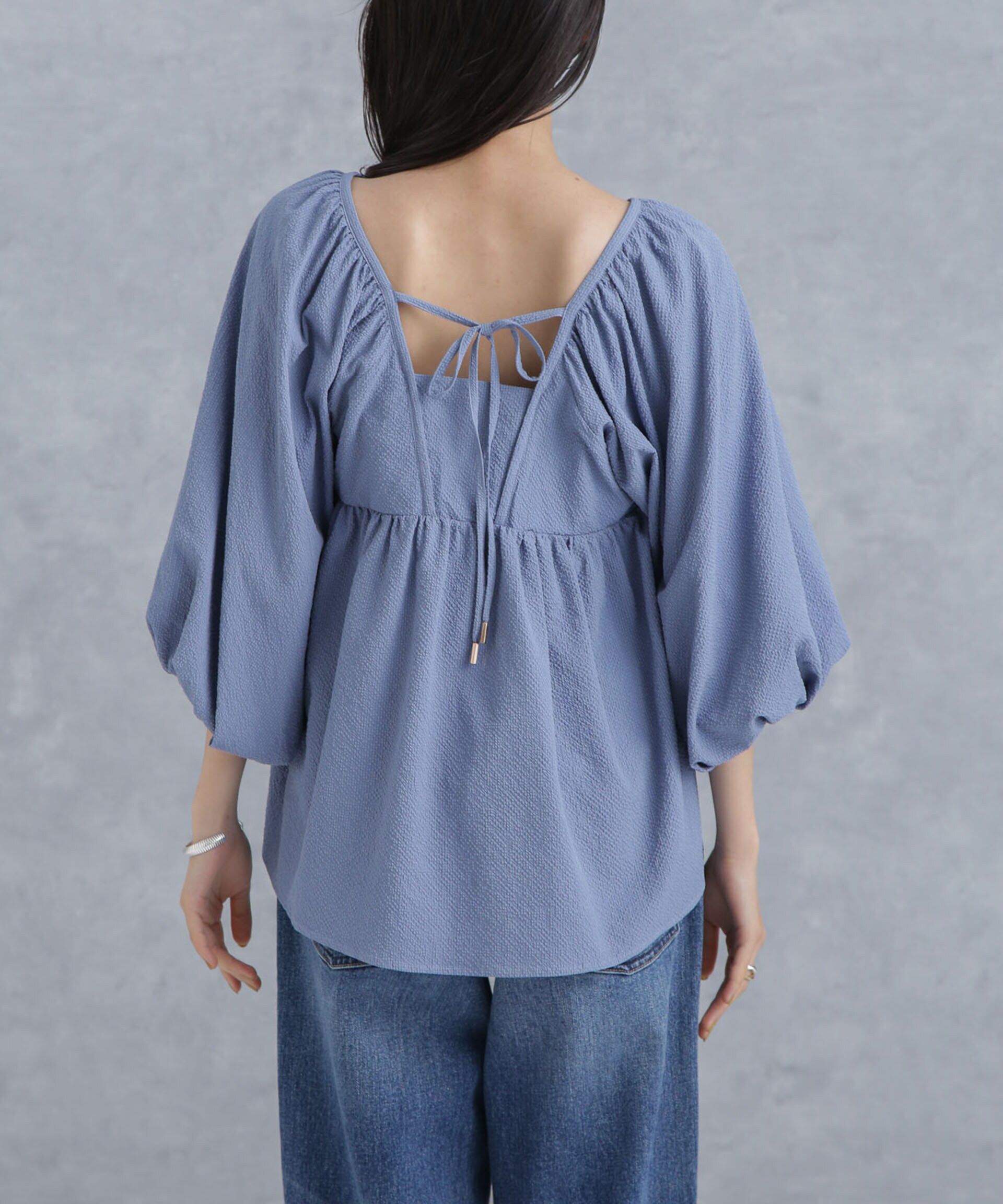 nano･universe「マイクロサッカーバックリボンブラウス」|シャツ・ブラウス|