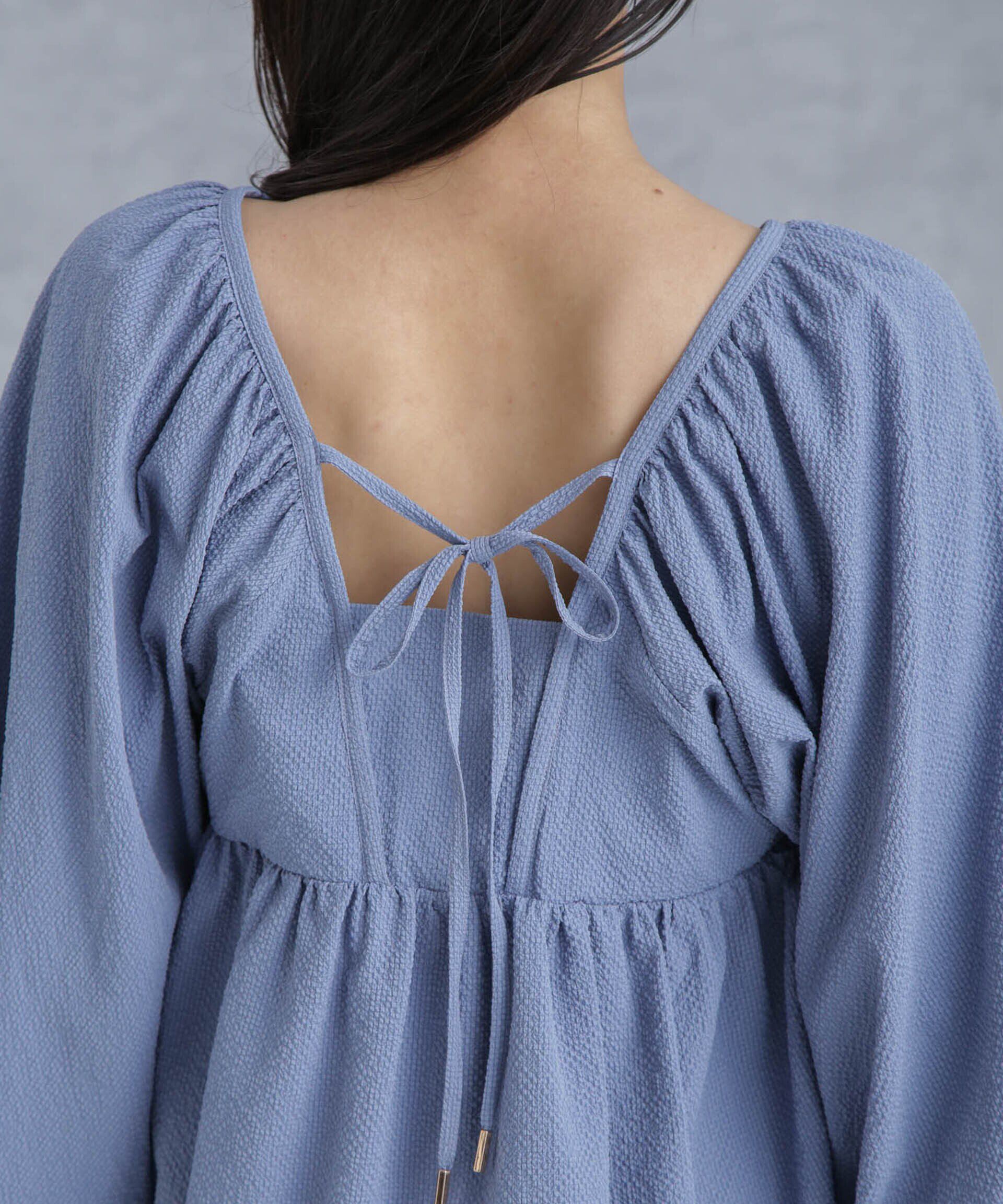 nano･universe「マイクロサッカーバックリボンブラウス」|シャツ・ブラウス|