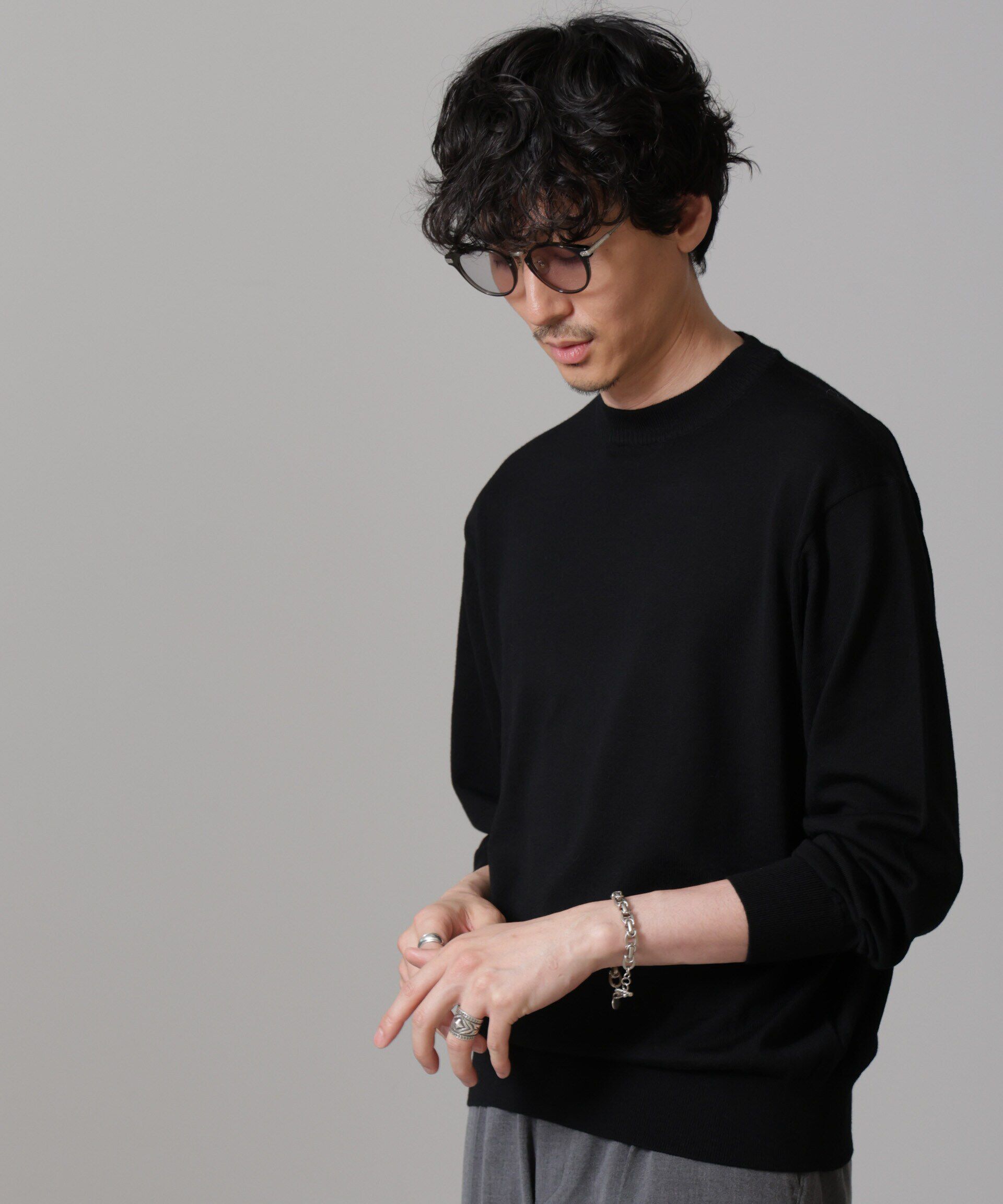 nano･universe「「毛玉レスニット」 ファインゲージクルーネック」|ニット・セーター|