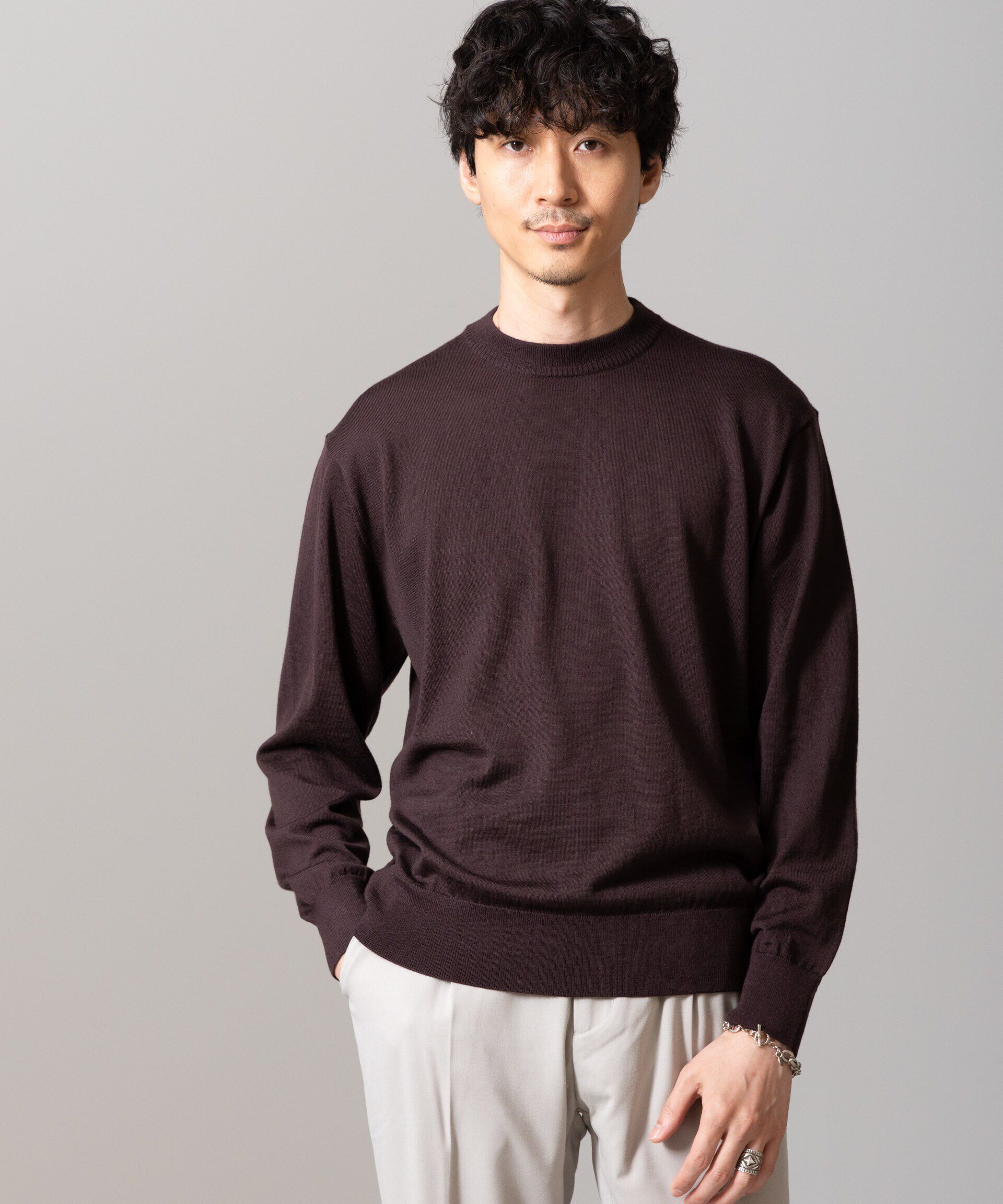 nano･universe「「毛玉レスニット」 ファインゲージクルーネック」|ニット・セーター|