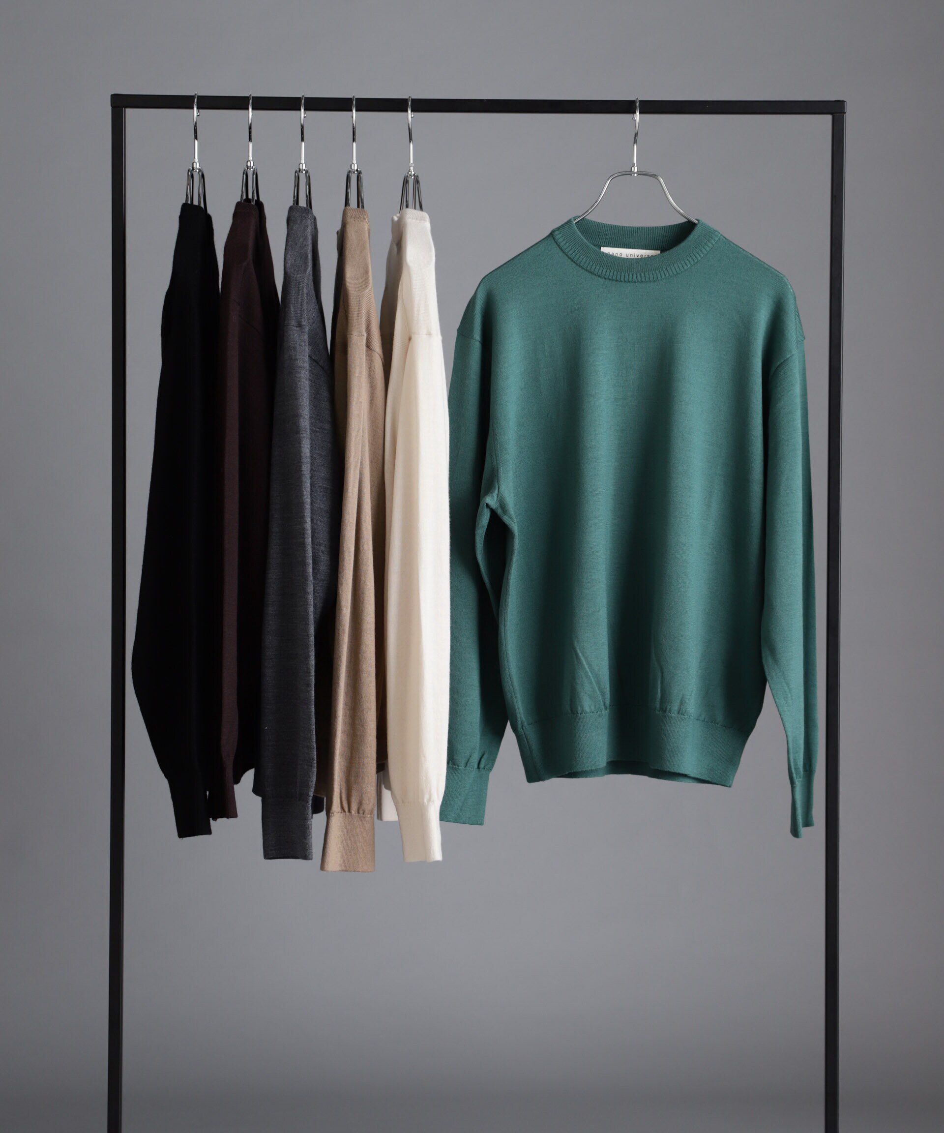 nano･universe「「毛玉レスニット」 ファインゲージクルーネック」|ニット・セーター|グリーン