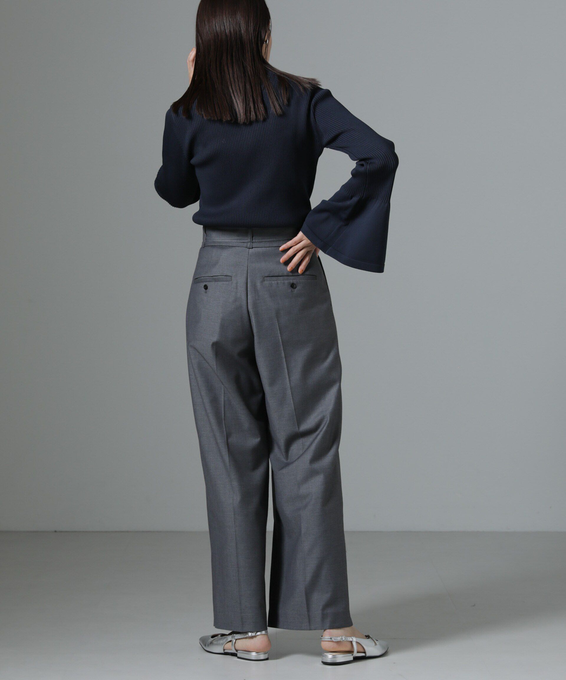 nano･universe「ハイネックベルスリーブリブニットプルオーバー」|ニット・セーター|